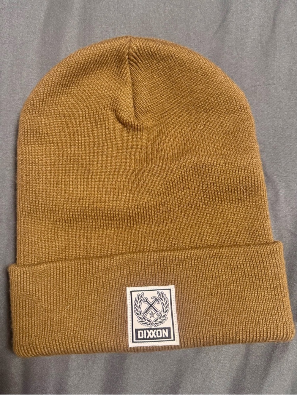 DIXXON Tan Knit Beanie with Branded Patch